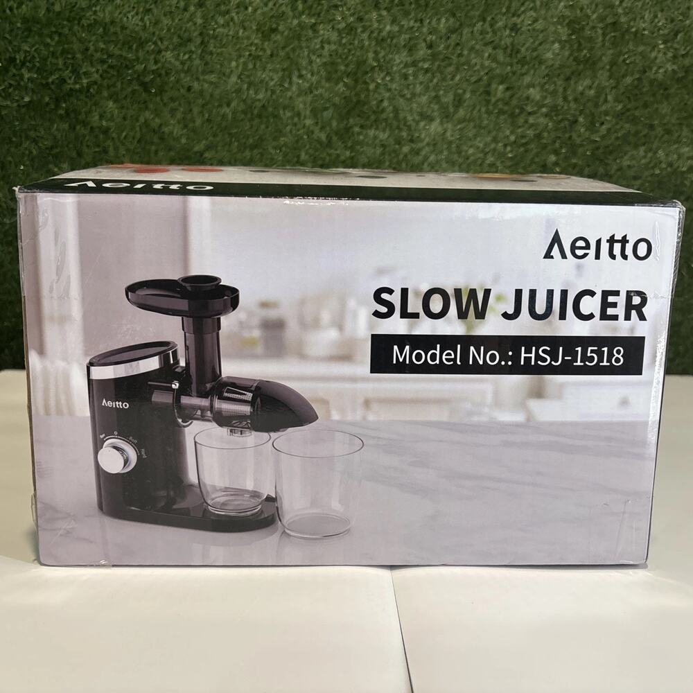 Aeitto SLOW JUICER, MODEL HSJ-1518, Black, NEW - Open Box